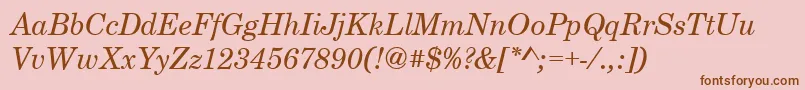 CenturyschtItalic Font – Brown Fonts on Pink Background