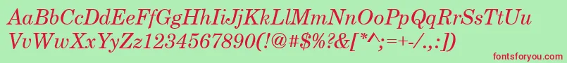 CenturyschtItalic Font – Red Fonts on Green Background