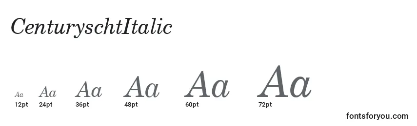 CenturyschtItalic Font Sizes