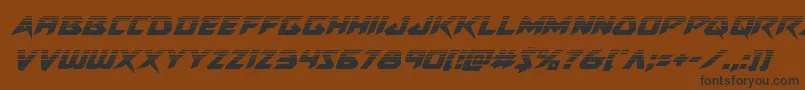 フォントSkirmisherhalfital – 黒い文字が茶色の背景にあります