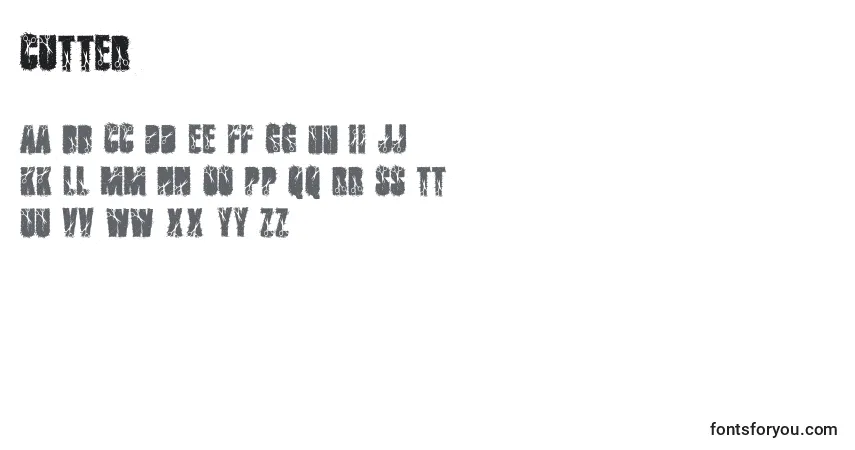 Cutter-fontti – aakkoset, numerot, erikoismerkit