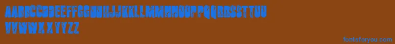 Cutter Font – Blue Fonts on Brown Background