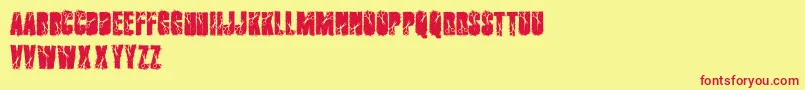 Cutter Font – Red Fonts on Yellow Background