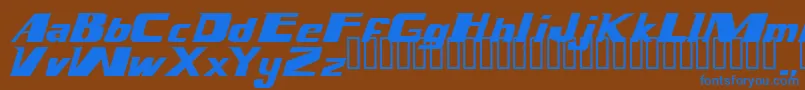 Magnump.I. Font – Blue Fonts on Brown Background