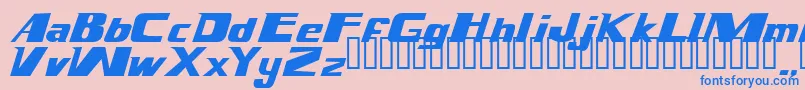 Magnump.I. Font – Blue Fonts on Pink Background