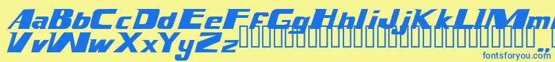 Magnump.I. Font – Blue Fonts on Yellow Background