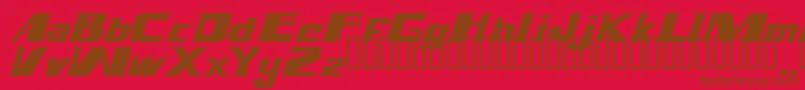 Magnump.I. Font – Brown Fonts on Red Background