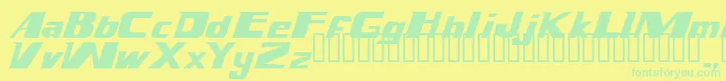 Magnump.I. Font – Green Fonts on Yellow Background