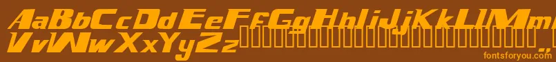 Magnump.I. Font – Orange Fonts on Brown Background
