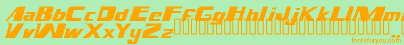 Magnump.I. Font – Orange Fonts on Green Background