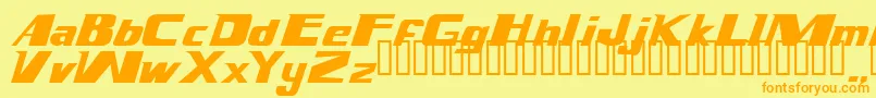 Magnump.I. Font – Orange Fonts on Yellow Background