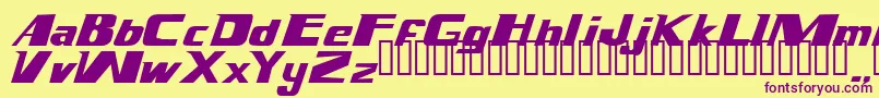 Magnump.I. Font – Purple Fonts on Yellow Background