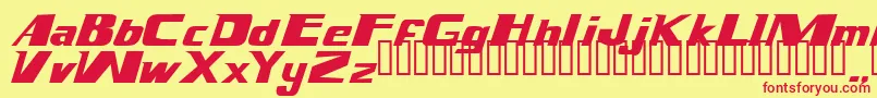 Fonte Magnump.I. – fontes vermelhas em um fundo amarelo