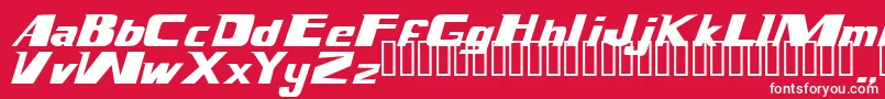 Fonte Magnump.I. – fontes brancas em um fundo vermelho