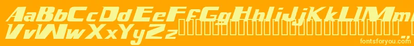 Magnump.I. Font – Yellow Fonts on Orange Background