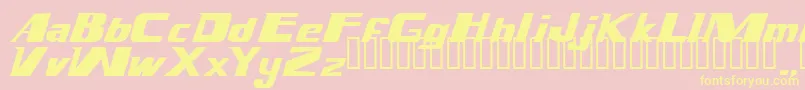 Magnump.I. Font – Yellow Fonts on Pink Background
