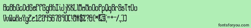 フォントQueasy – 緑の背景に黒い文字