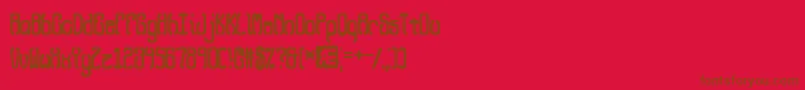 Queasy-fontti – ruskeat fontit punaisella taustalla