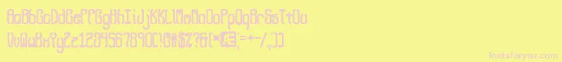 Queasy Font – Pink Fonts on Yellow Background