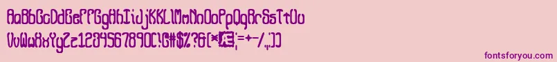 Queasy Font – Purple Fonts on Pink Background