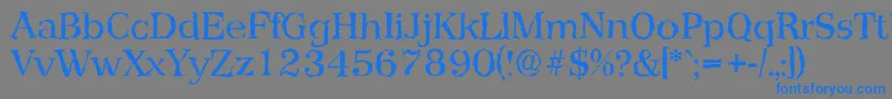 フォントPriamosrandomRegular – 灰色の背景に青い文字