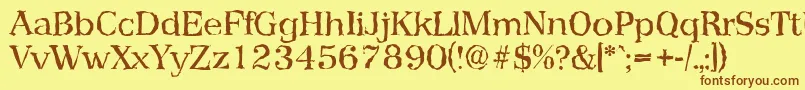 PriamosrandomRegular Font – Brown Fonts on Yellow Background