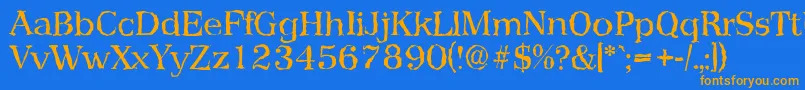 PriamosrandomRegular Font – Orange Fonts on Blue Background