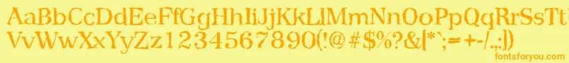 PriamosrandomRegular Font – Orange Fonts on Yellow Background