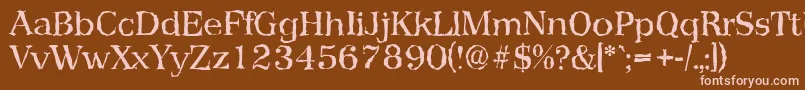 PriamosrandomRegular Font – Pink Fonts on Brown Background