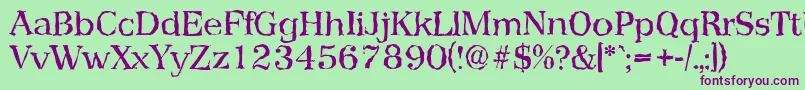 PriamosrandomRegular Font – Purple Fonts on Green Background