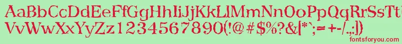 PriamosrandomRegular Font – Red Fonts on Green Background