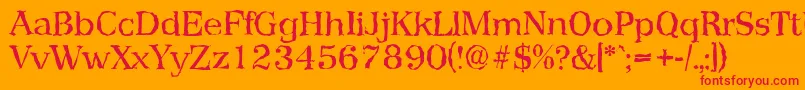 PriamosrandomRegular Font – Red Fonts on Orange Background