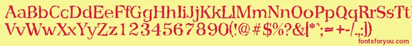 PriamosrandomRegular Font – Red Fonts on Yellow Background