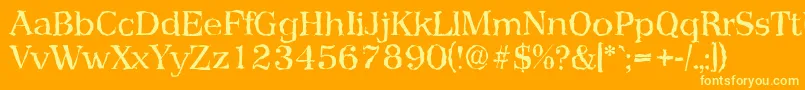 PriamosrandomRegular Font – Yellow Fonts on Orange Background