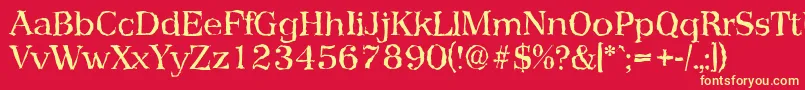 PriamosrandomRegular-Schriftart – Gelbe Schriften auf rotem Hintergrund