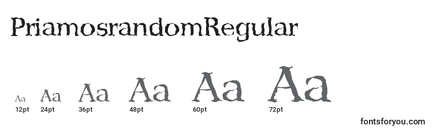 Размеры шрифта PriamosrandomRegular