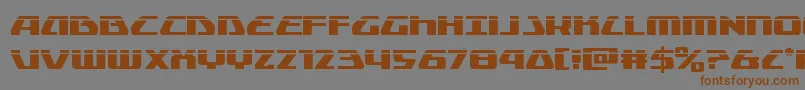 Globaldynamicslaser-Schriftart – Braune Schriften auf grauem Hintergrund