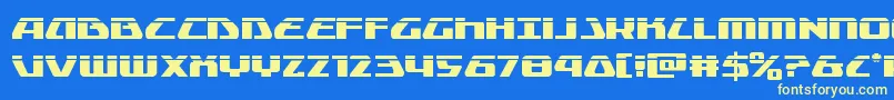 Globaldynamicslaser Font – Yellow Fonts on Blue Background