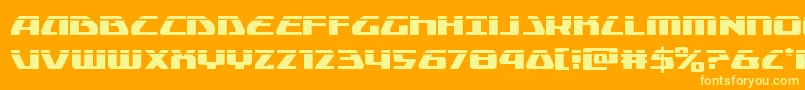 Шрифт Globaldynamicslaser – жёлтые шрифты на оранжевом фоне