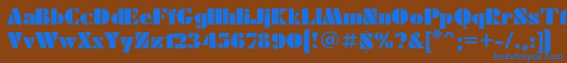 フォントFuturaeugeniacttRegular – 茶色の背景に青い文字