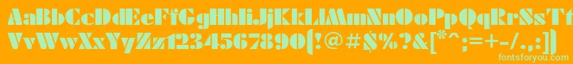 FuturaeugeniacttRegular-Schriftart – Grüne Schriften auf orangefarbenem Hintergrund