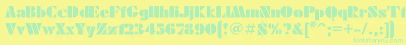 FuturaeugeniacttRegular Font – Green Fonts on Yellow Background