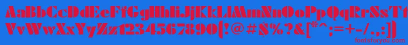 FuturaeugeniacttRegular Font – Red Fonts on Blue Background