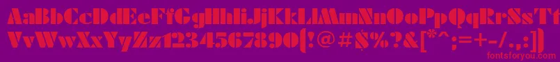 フォントFuturaeugeniacttRegular – 紫の背景に赤い文字