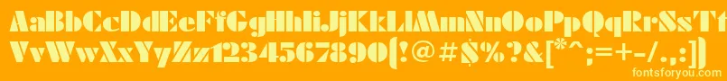 FuturaeugeniacttRegular Font – Yellow Fonts on Orange Background