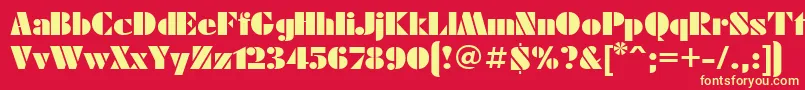 FuturaeugeniacttRegular Font – Yellow Fonts on Red Background