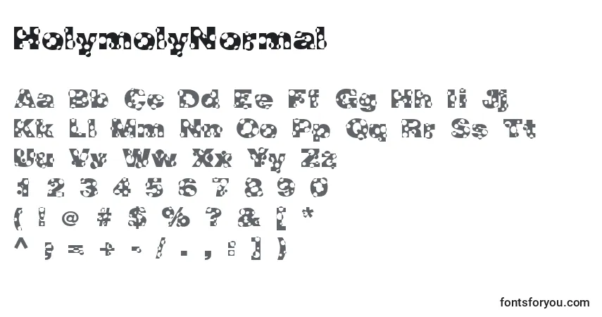 HolymolyNormal-fontti – aakkoset, numerot, erikoismerkit