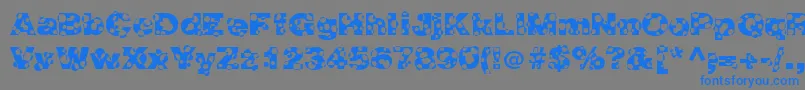 フォントHolymolyNormal – 灰色の背景に青い文字