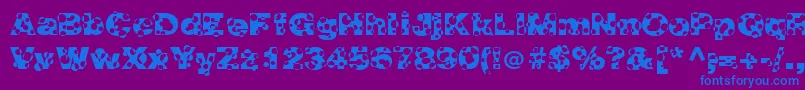 HolymolyNormal Font – Blue Fonts on Purple Background