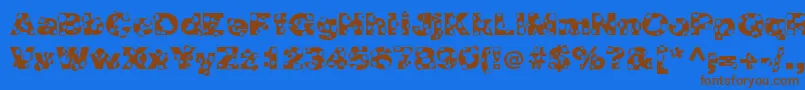 HolymolyNormal Font – Brown Fonts on Blue Background